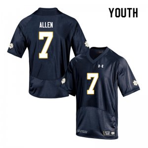 Notre Dame Fighting Irish Youth Derrik Allen #7 Navy Under Armour Authentic Stitched College NCAA Football Jersey XZS2199QN